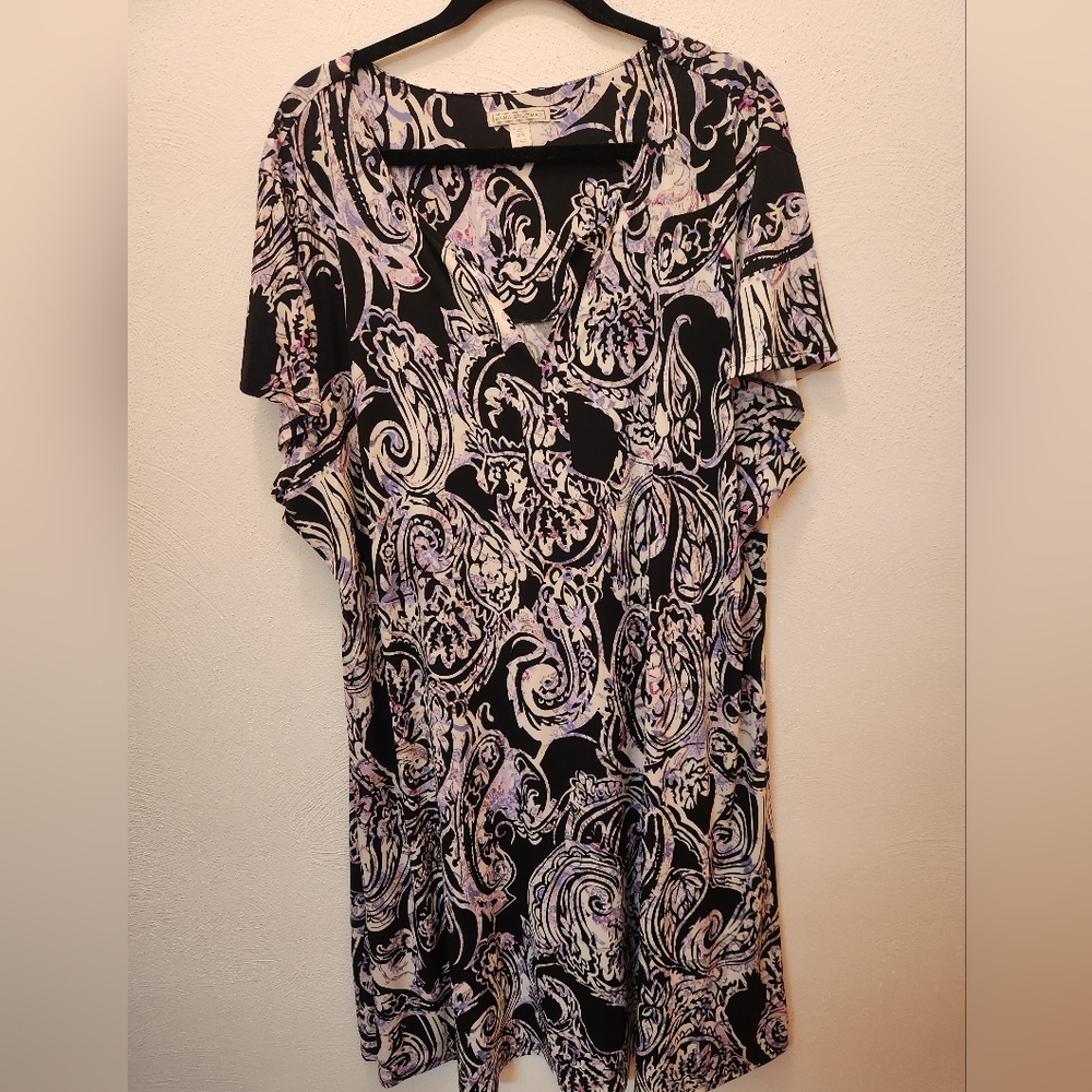 Dana Buchman Black and White Paisley Dress Size 3X